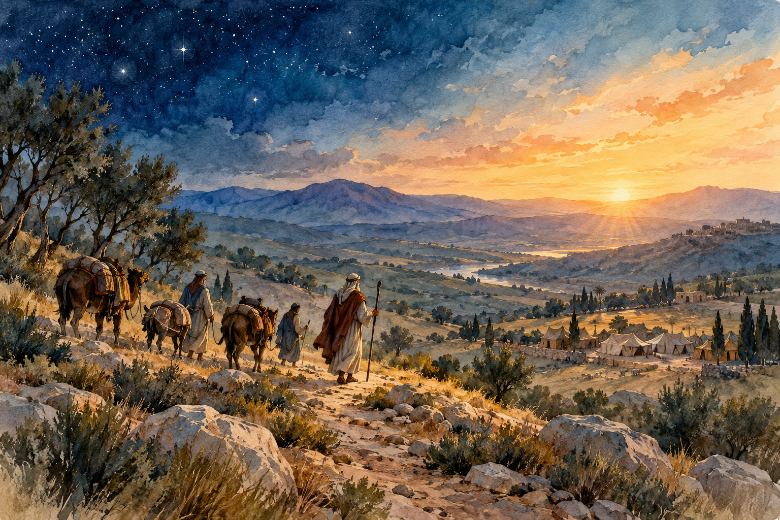 تصوّر فني لرحلة إبراهيم / Artistic imagining of Abraham’s journey